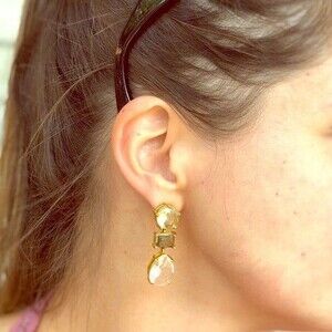 C Wonder green beige earrings